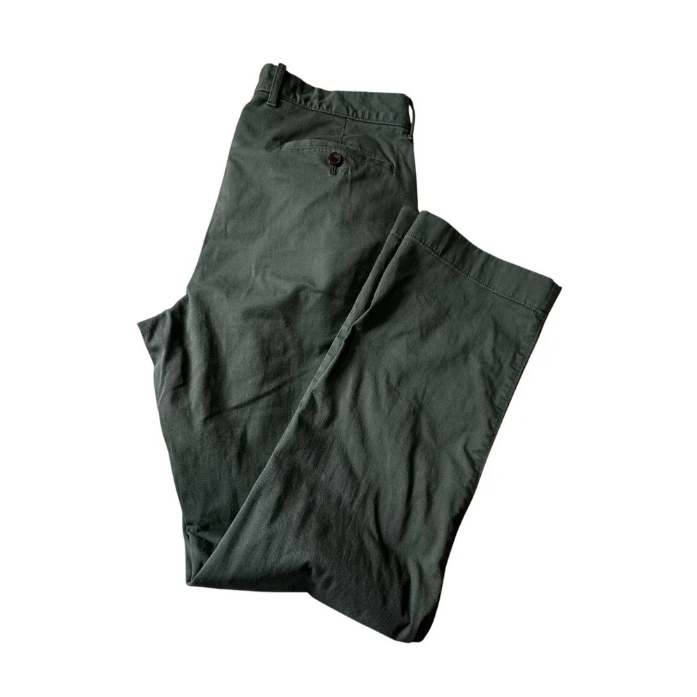 J.Crew Factory‎ Pants Men's 34/32 Straight Flex Sage Green Cotton Twill Chinos